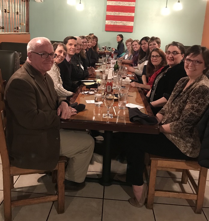 Teacher Advisory Board meets over dinner